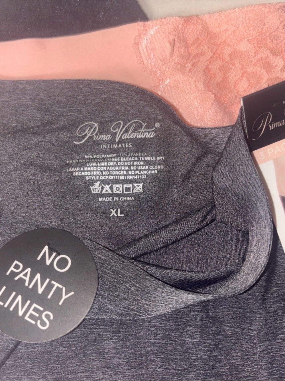 NWT 3-pack Prima Valentina Women’s No Panty Lines Hi-Cut Brief Panties 871158 - Picture 2 of 9
